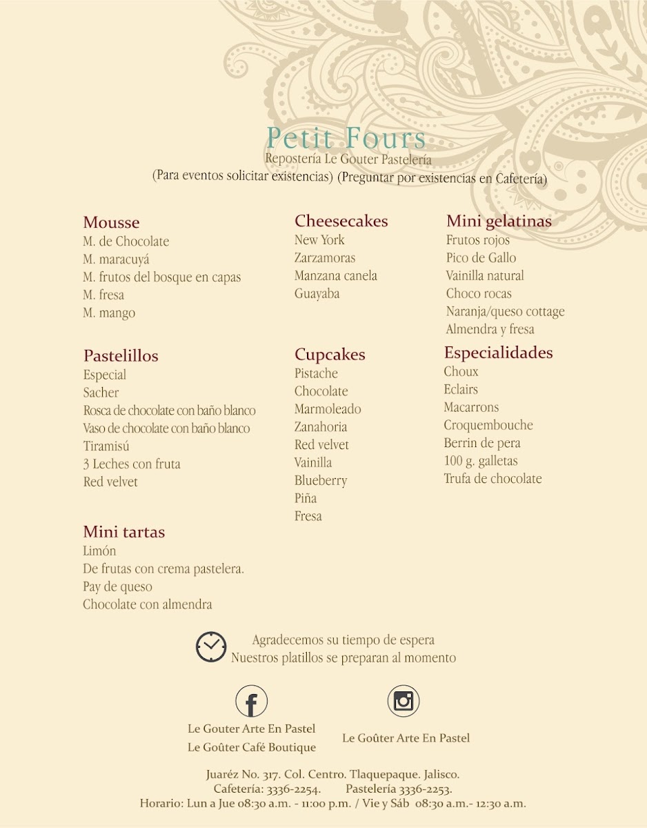 Boutique Café Le Goûter Menu - Image 2